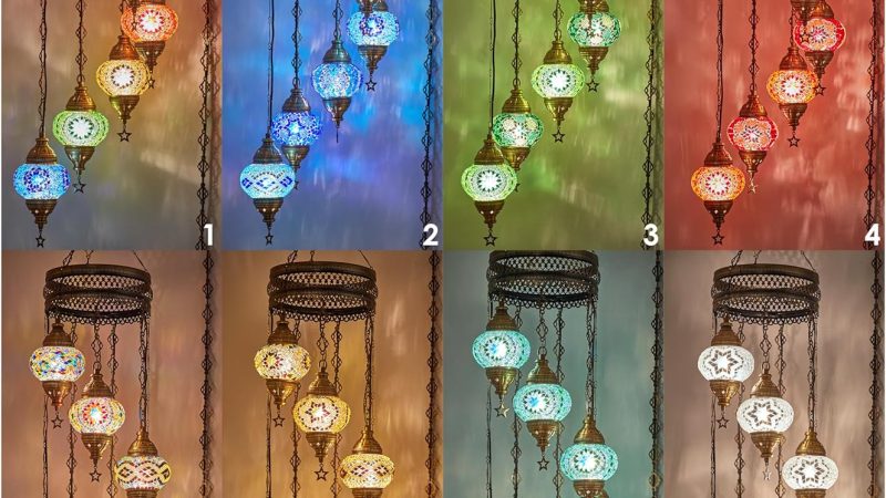 DEMMEX 7 Globes Swag Plug in Turkish Moroccan Mosaic Bohemian Tiffany Ceiling Hanging Pendant Light Lamp Chandelier Lighting – A Review