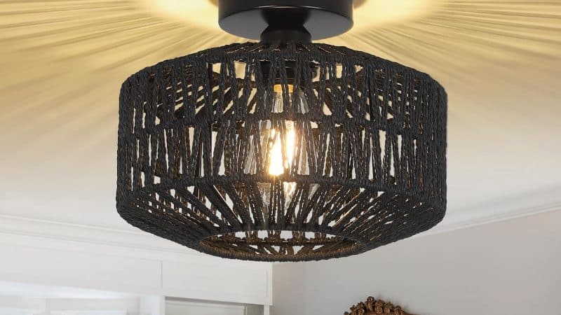 Enhance Your Space with the Rattan Light Fixtures Ceiling Mount: A Review