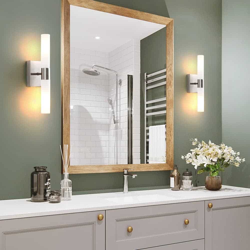 KUZZULL Modern Brushed Nickel Bathroom Wall Sconces: The Perfect Lighting Solution for Your Home