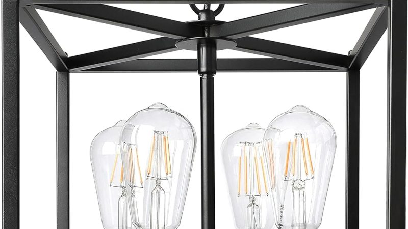 Unicozin 4-Light Black Farmhouse Chandelier: A Rustic and Stylish Lighting Solution