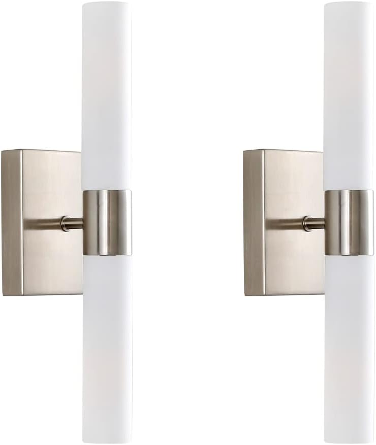 KUZZULL Modern Brushed Nickel Bathroom Wall Sconces: The Perfect Lighting Solution for Your Home