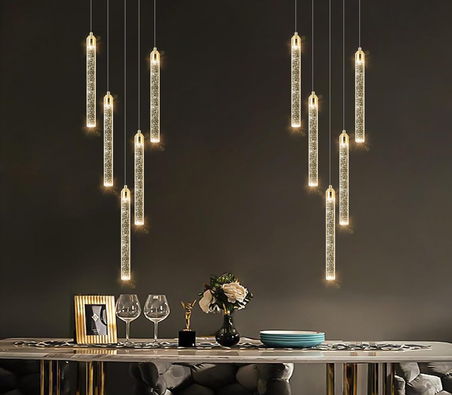 Enhance Your Space with the Modern Pendant Lights LED Bubble Crystal Chandelier